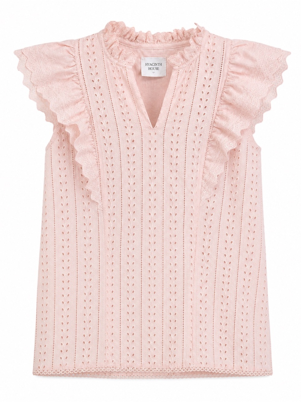 Tuckernuck Hyacinth House Eyelet Balliet Blouse Pink Size Small Feminine Boho